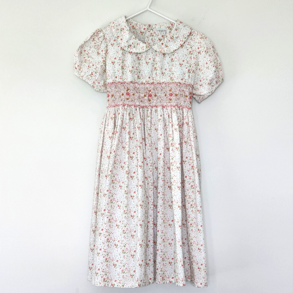 Girls Smocked Floral Dress